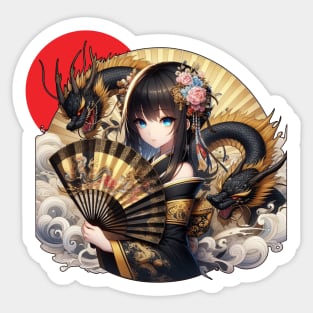 Geisha Dragon Lady Sticker